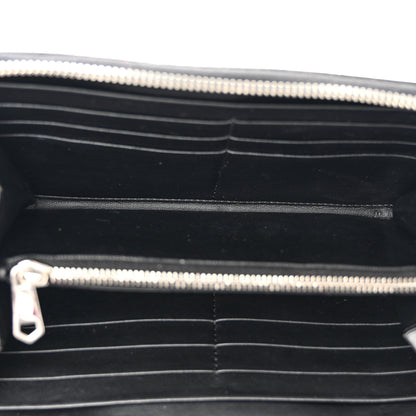 Givenchy Calfskin Logo Star Embossed Zip Around Wallet Black 5 of 19