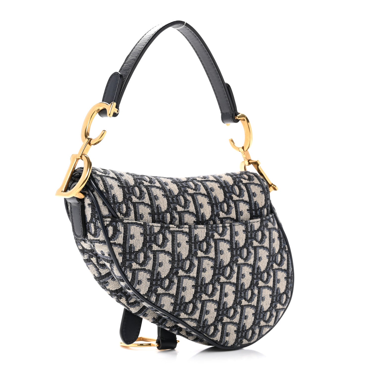 Christian Dior Oblique Mini Saddle Bag Blue 3 of 12