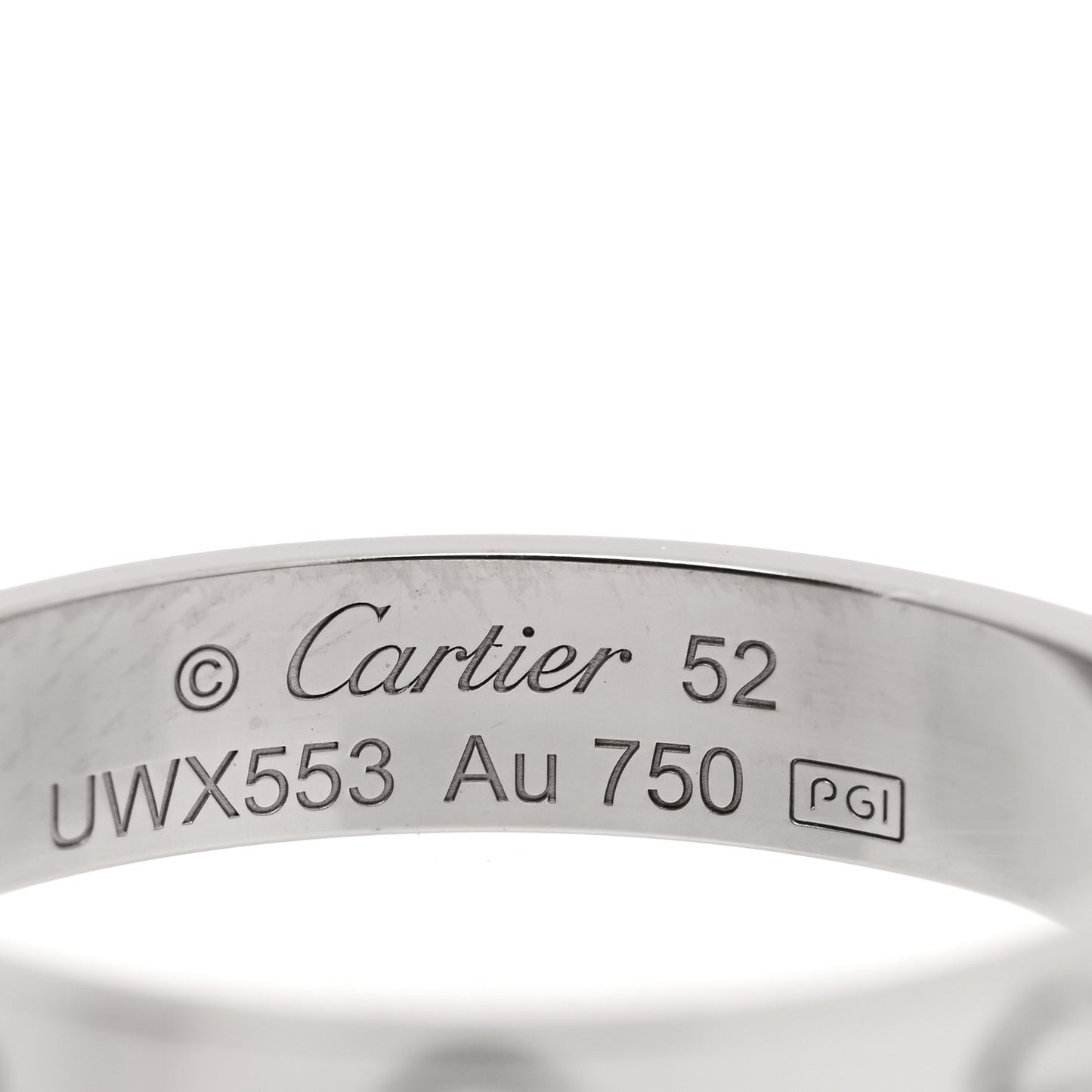 18K White Gold 3.5mm LOVE Wedding Band Ring 52 6