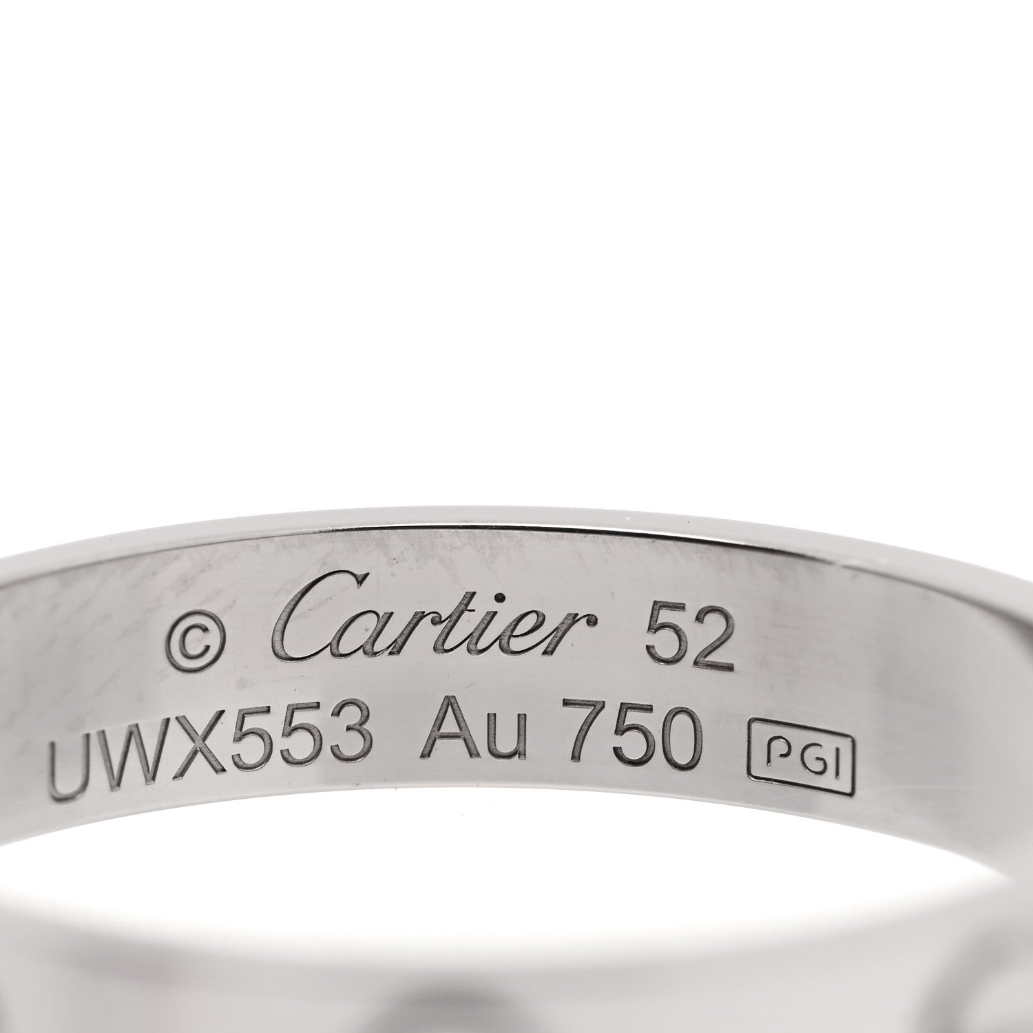 Cartier 18K White Gold 3.5mm LOVE Wedding Band Ring 52 6 4 of 4