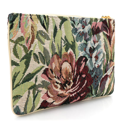 Valentino Garavani Jacquard Floral Medium Vlogo Zip Pouch White Multicolor 3 of 7
