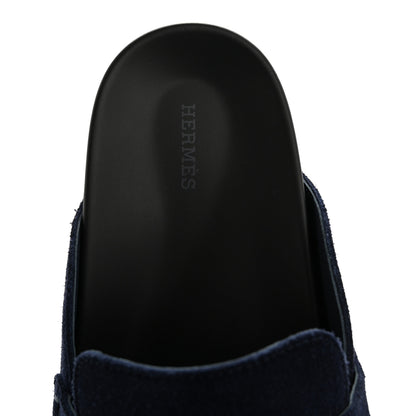 Hermes Suede Calfskin Go Mules 42 Bleu Ocean 7 of 10