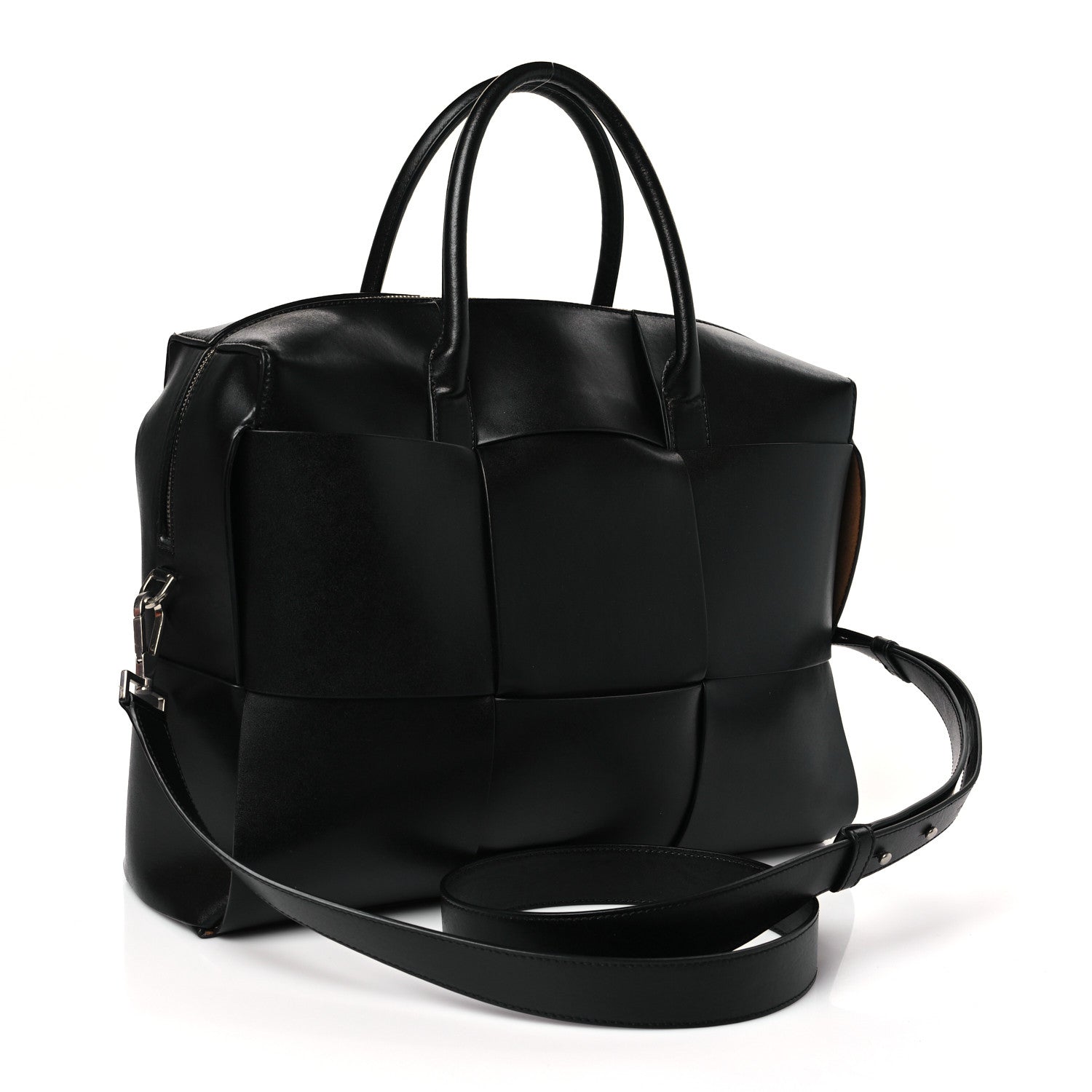 Bottega Veneta Calfskin Maxi Intrecciato Arco Briefcase Black