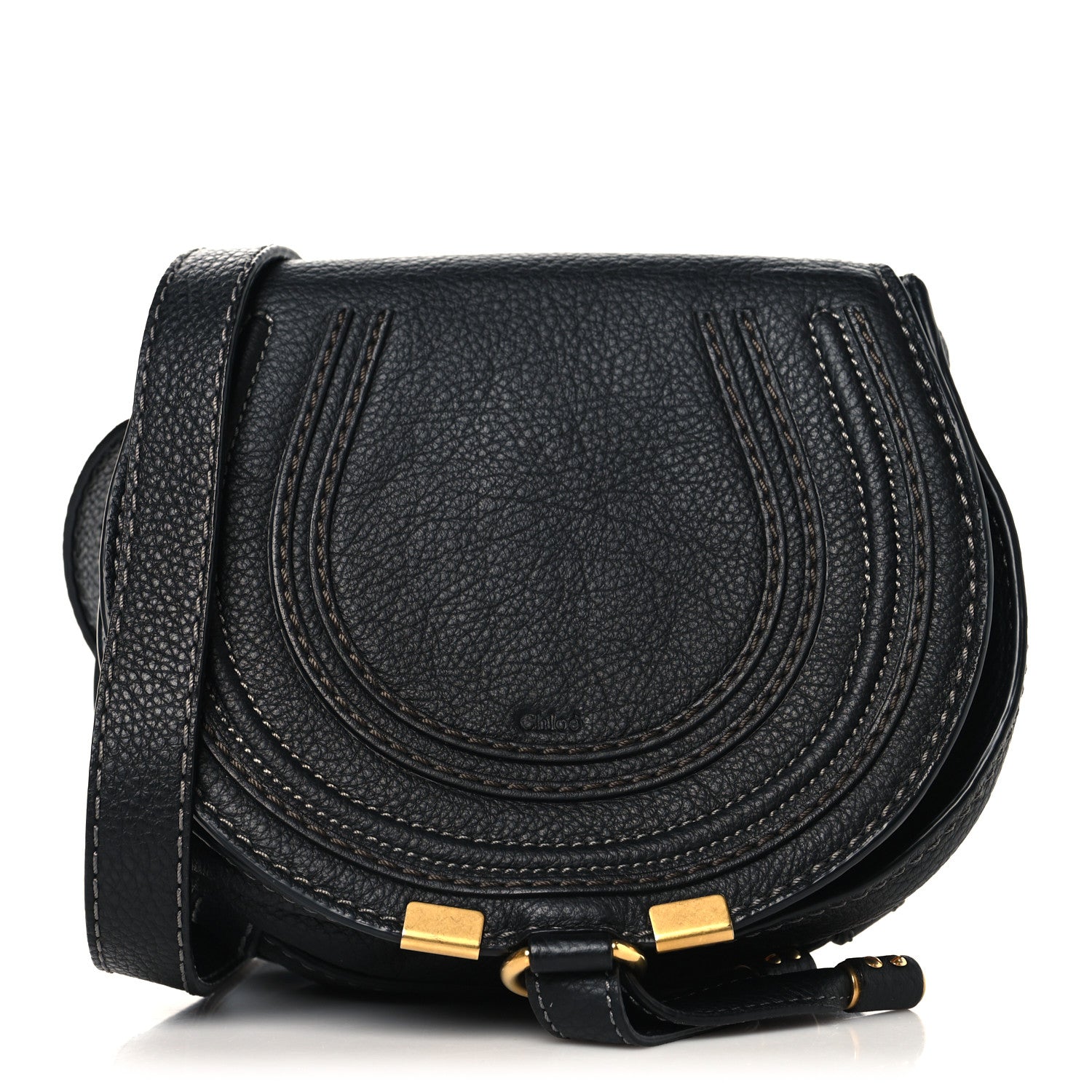 Chloe Calfskin Mini Marcie Round Crossbody Bag Black 1 of 9