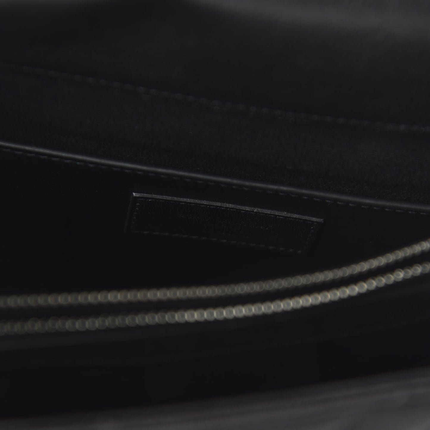 Sheepskin Matelasse Chevron Monogram Large College Satchel Black