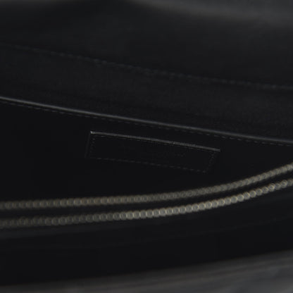 Saint Laurent Sheepskin Matelasse Chevron Monogram Large College Satchel Black 8 of 9