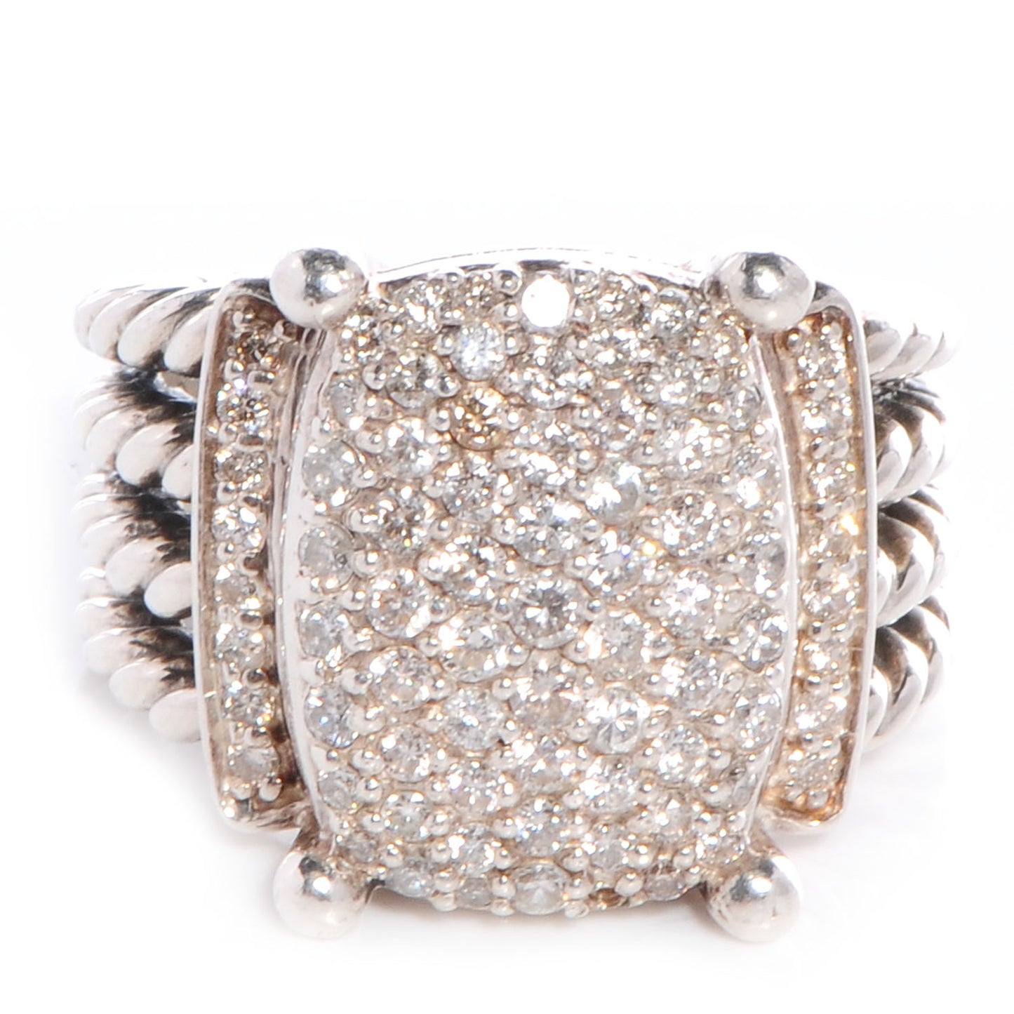 Sterling Silver Diamond 16mm Wheaton Ring 53 6.5