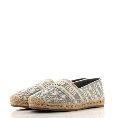 Christian Dior Oblique Embroidered Granville 15mm Espadrilles 39.5 Grey Stone 4 of 10