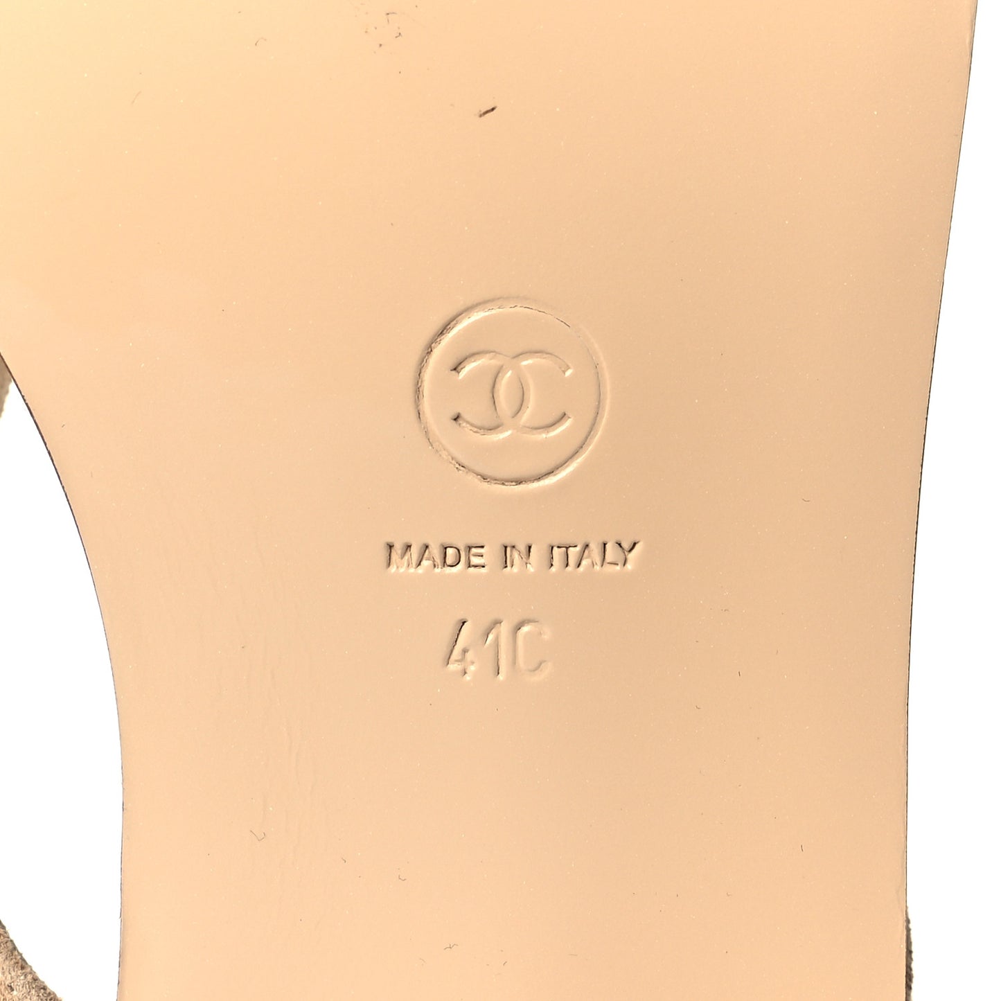 Suede Pearl Thong Sandals 41 Beige