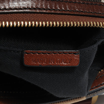 Burberry Bridle Calfskin House Check Medium Chester Bowling Bag Dark Tan 7 of 8
