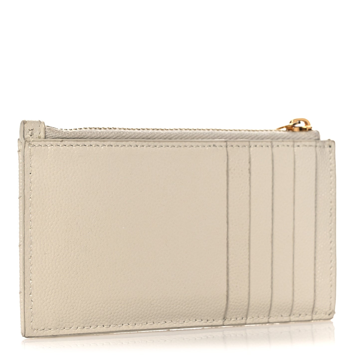 Grain De Poudre Matelasse Chevron Monogram Fragments Zippered Card Case Crema Soft