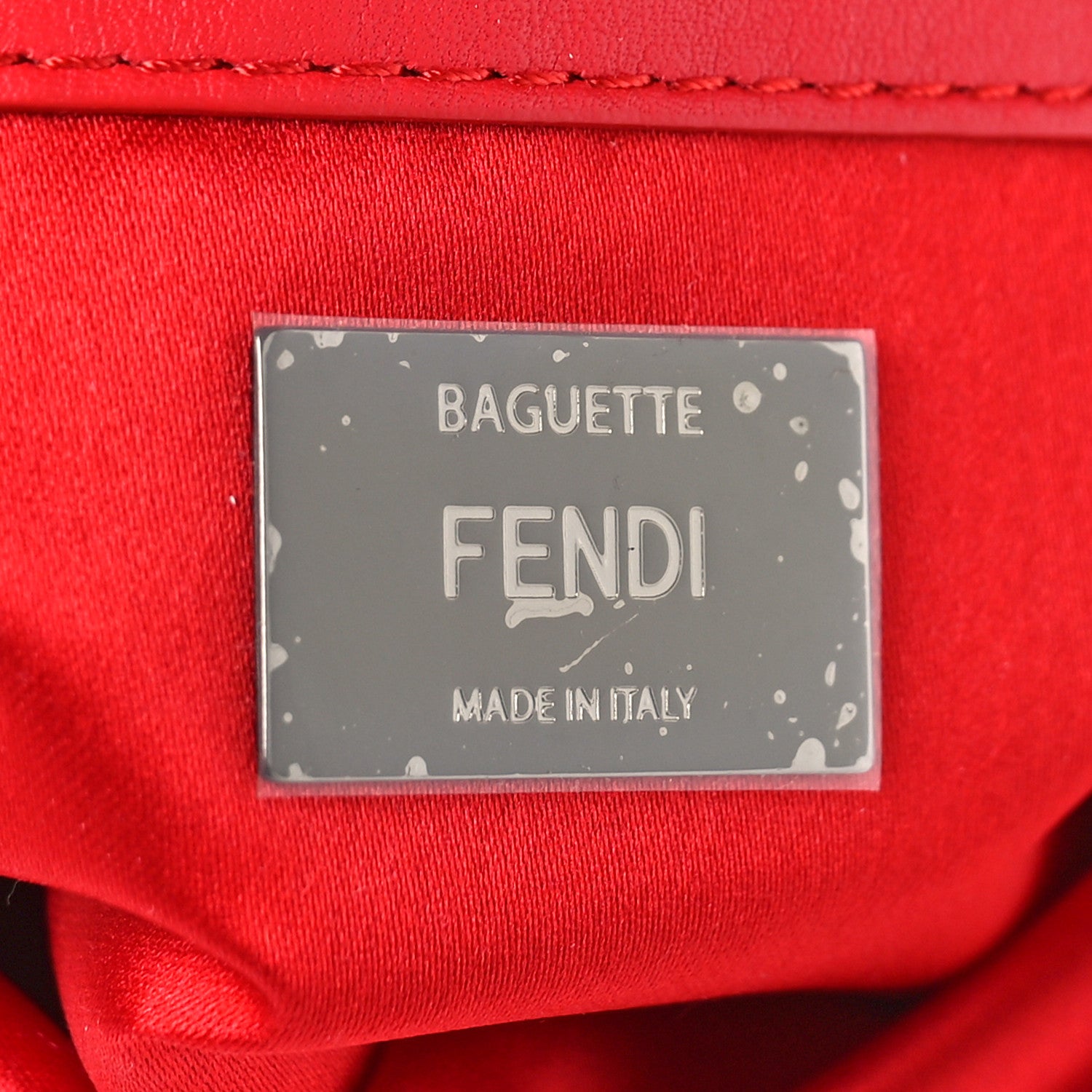 Fendi Vitello Seta Waves Beaded Triangles Baguette Fiamma 5 of 8