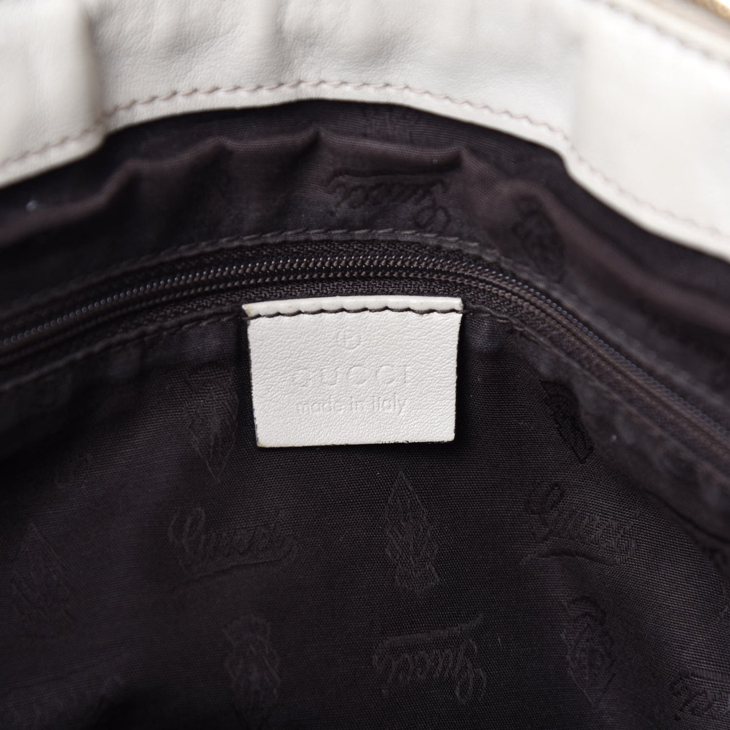 Guccissima Medium Sukey Top Handle Bag White