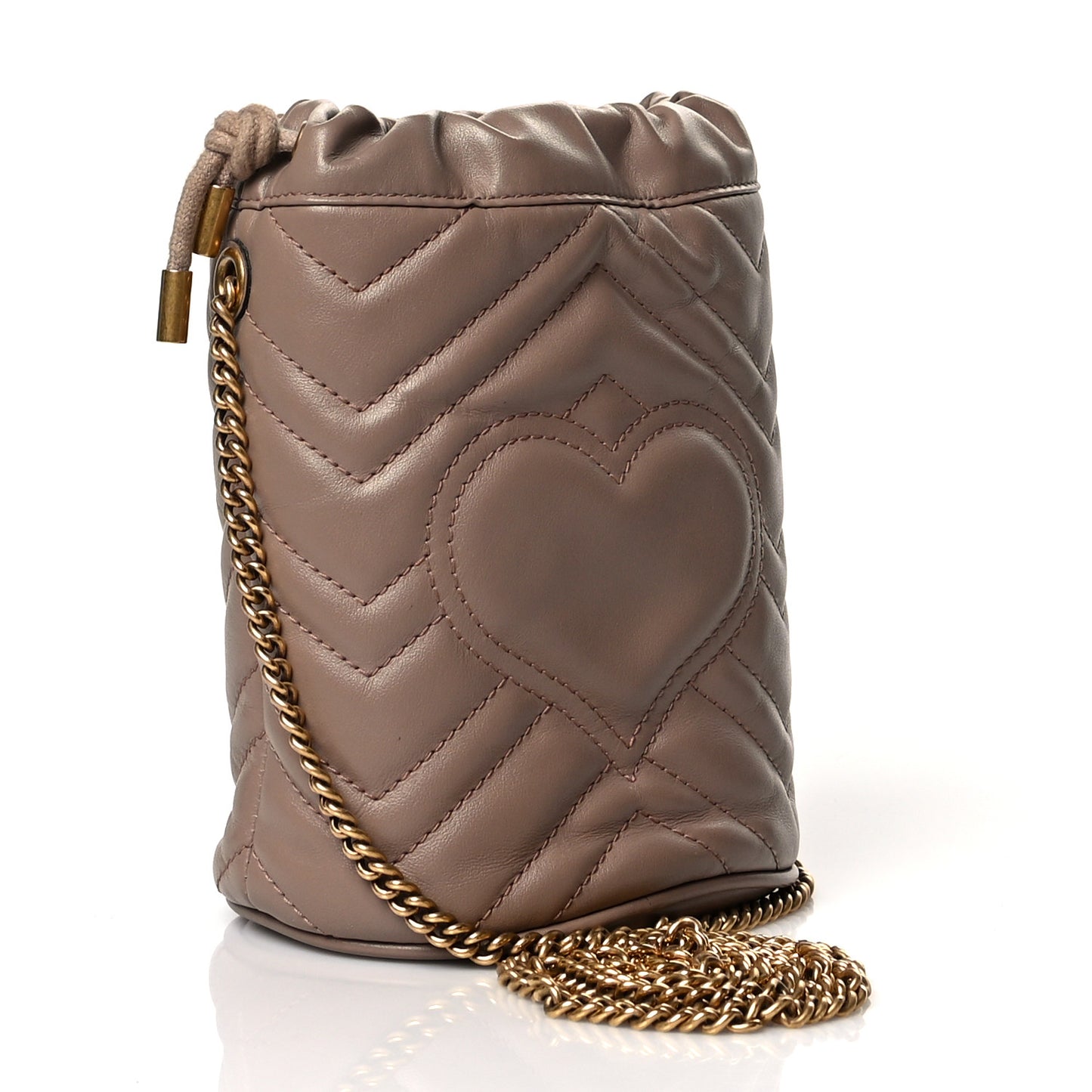 Calfskin Matelasse Mini GG Marmont 2.0 Bucket Bag Porcelain Rose