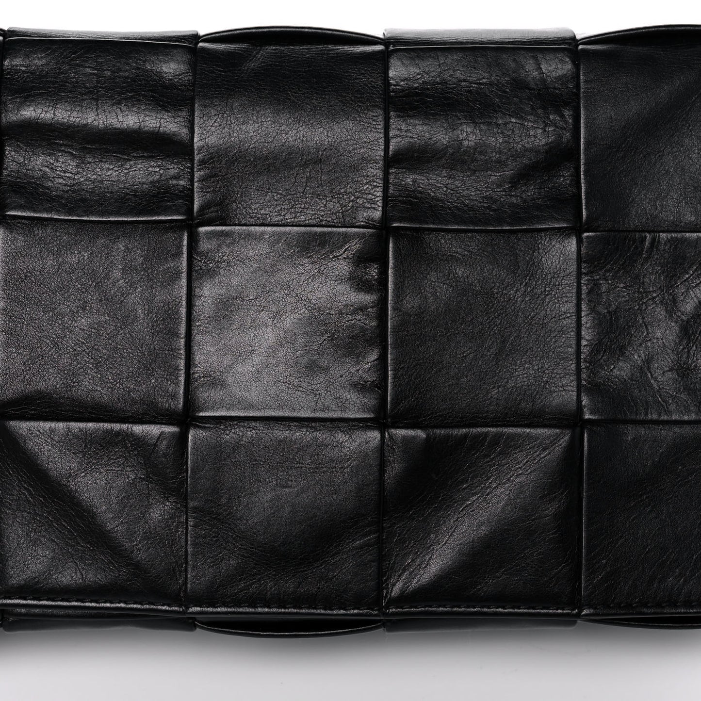 Paper Calfskin Maxi Intreccio Cassette Crossbody Bag Black