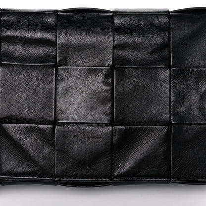 Bottega Veneta Paper Calfskin Maxi Intreccio Cassette Crossbody Bag Black 12 of 12