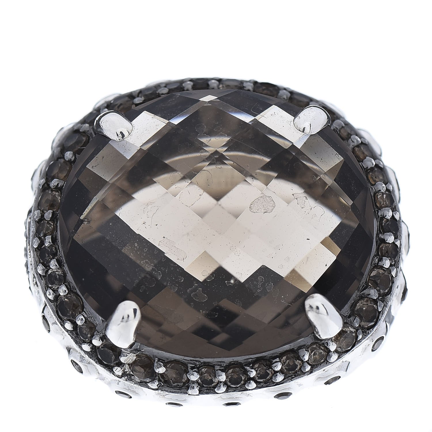John Hardy Sterling Silver Smoky Topaz Bamboo Dome Ring 54 7 1 of 10