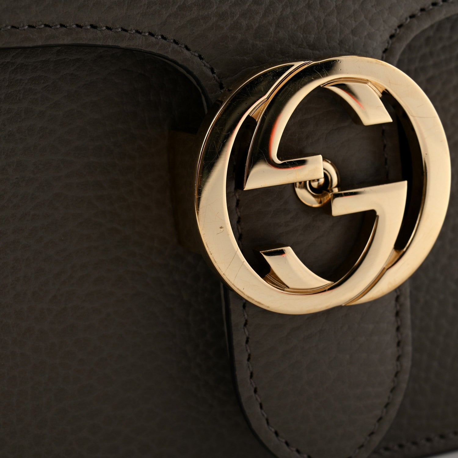 Gucci Dollar Calfskin Interlocking G Shoulder Bag Loess 12 of 12