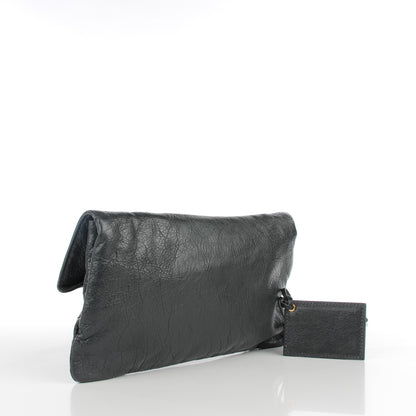 Balenciaga Agneau Giant 12 Gold Hardware Envelope Strap Clutch Gris Fossile 3 of 7