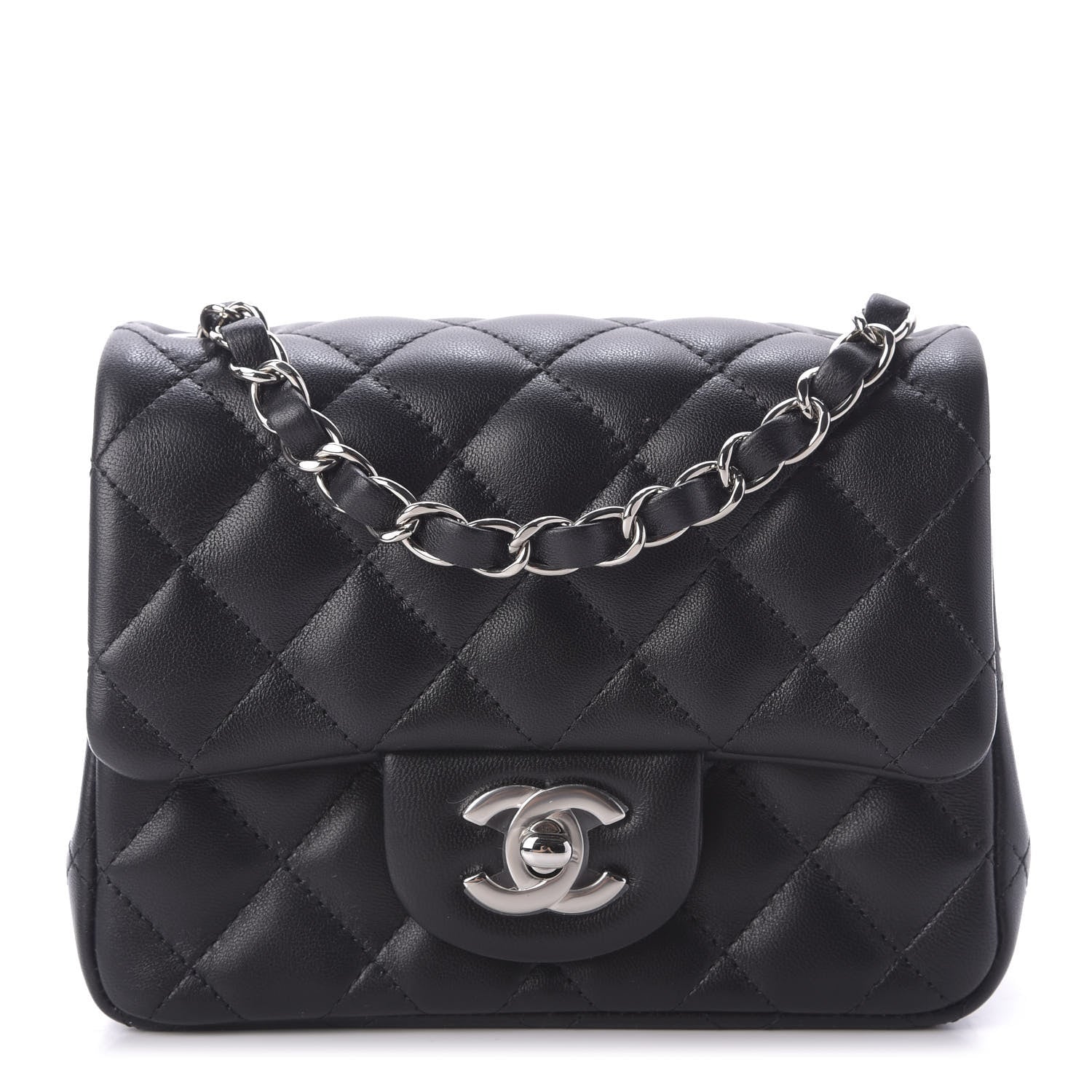 Chanel Lambskin Quilted Mini Square Flap Black 1 of 10