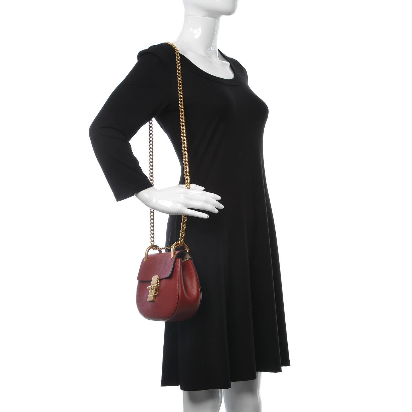 Grained Lambskin Mini Drew Shoulder Bag Intense Red