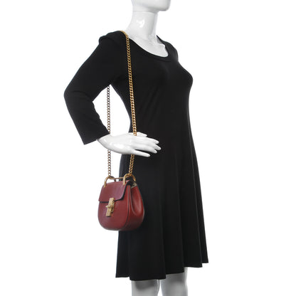 Chloe Grained Lambskin Mini Drew Shoulder Bag Intense Red 2 of 7