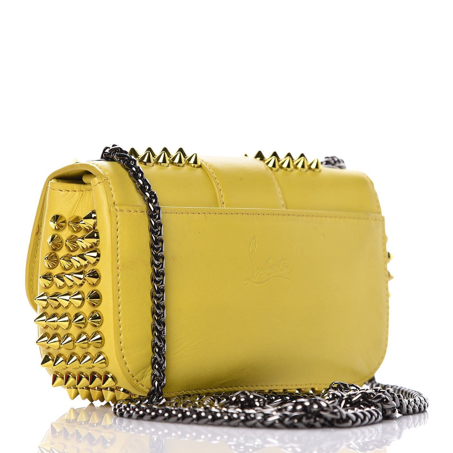Calfskin Spikes Mini Sweety Charity Crossbody Bag Mimosa
