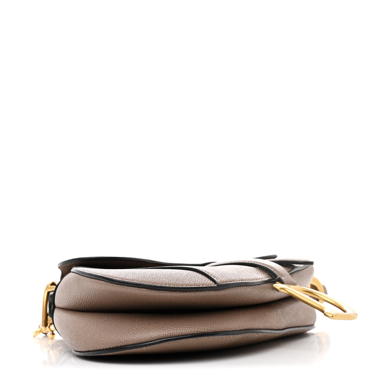 Christian Dior Grained Calfskin Saddle Bag With Strap Taupe 4 of 12