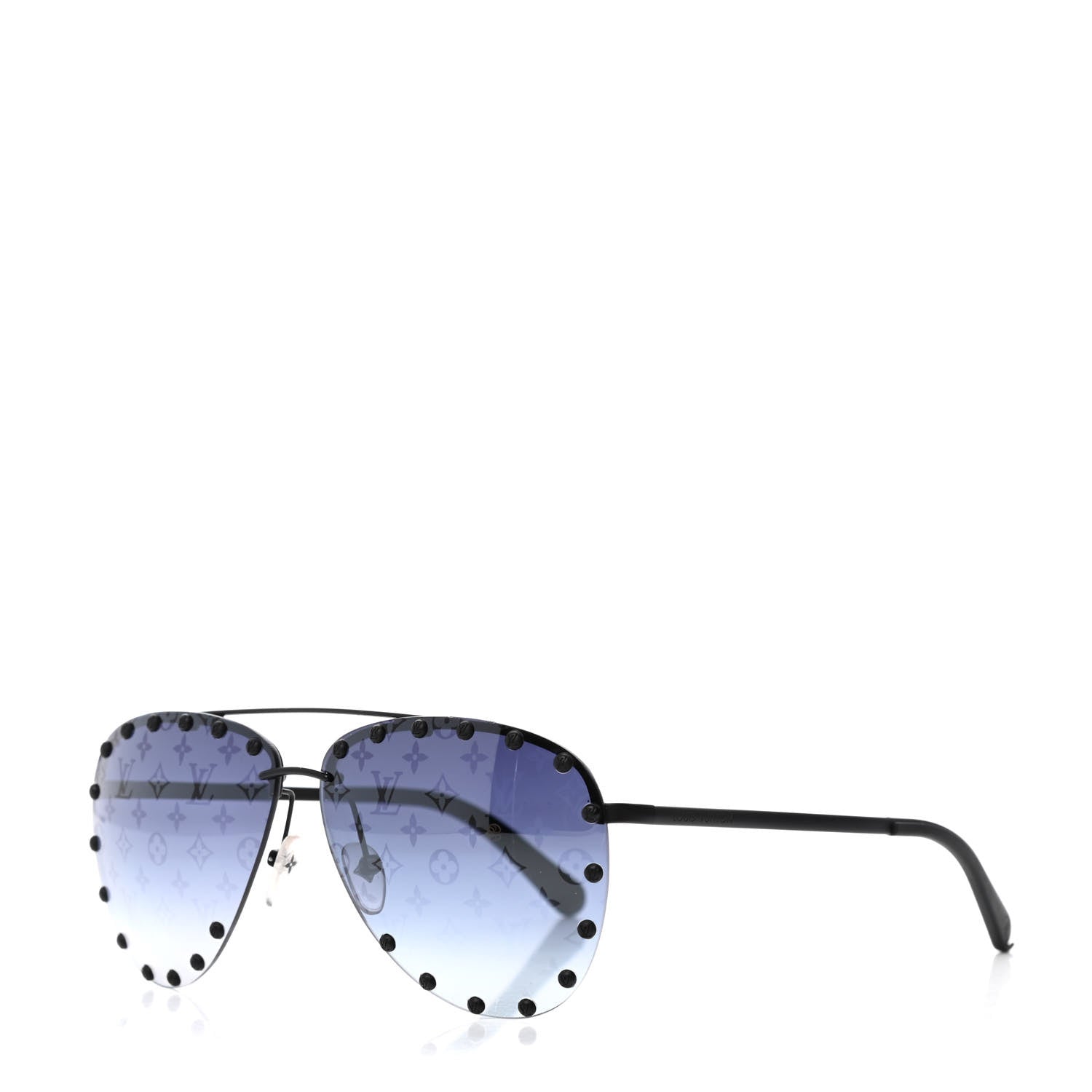 Louis Vuitton Metal Monogram The Party Aviator Sunglasses Z0973U Black 1 of 5