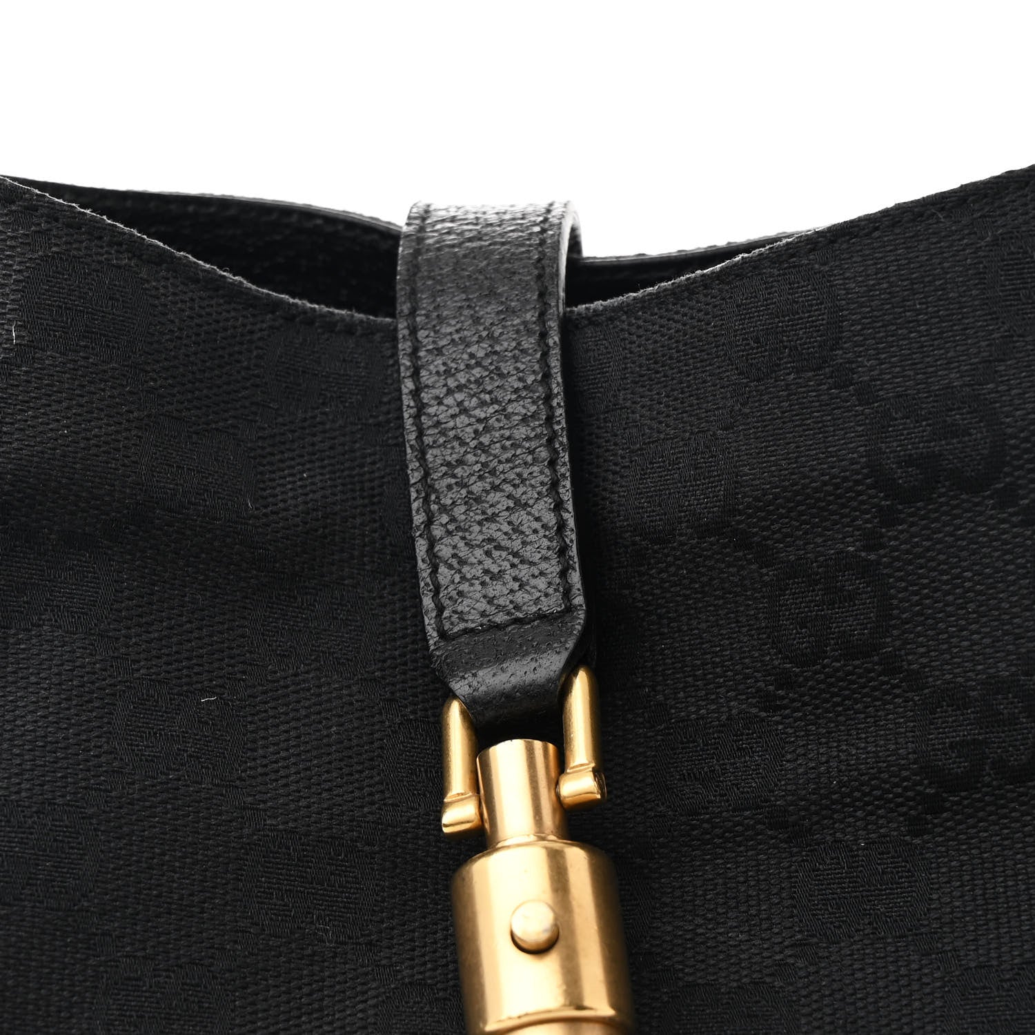 Gucci Monogram Piston Lock Jackie O Hobo Black 8 of 11