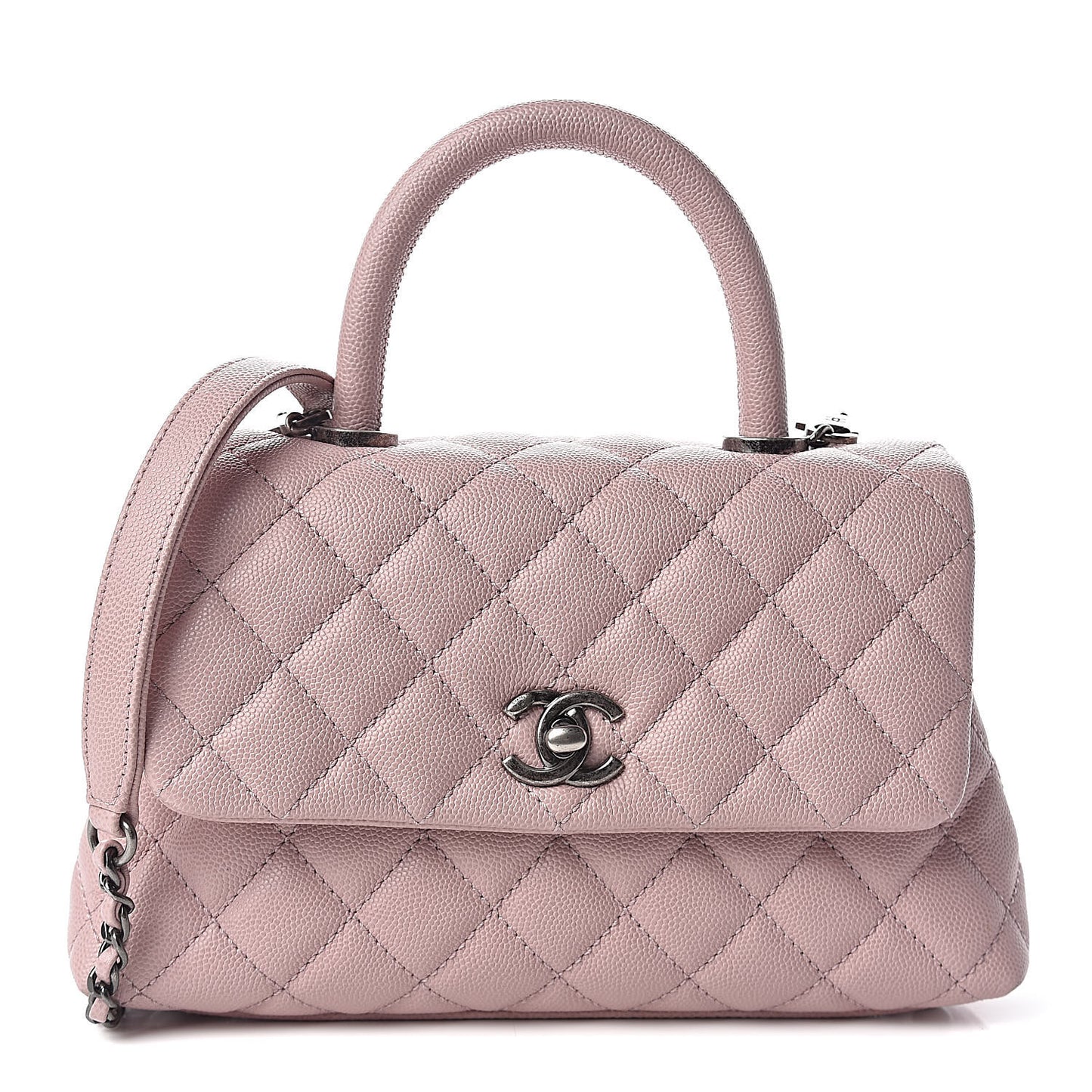 Caviar Quilted Mini Coco Handle Flap Pink