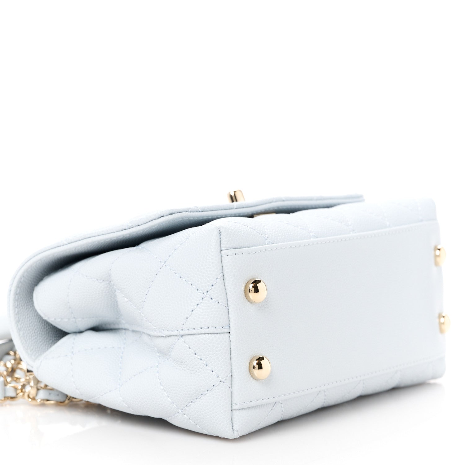 Chanel Caviar Quilted Extra Mini Coco Handle Flap Light Blue 10 of 12