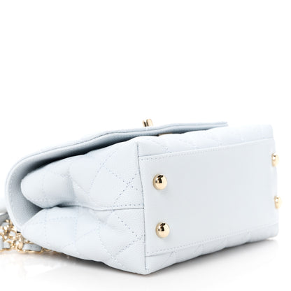 Chanel Caviar Quilted Extra Mini Coco Handle Flap Light Blue 10 of 12