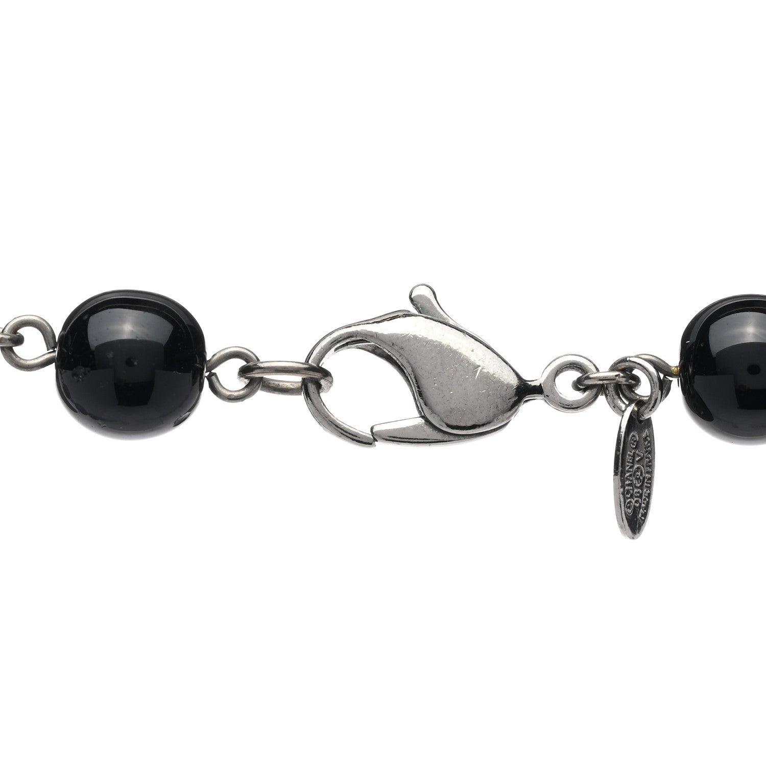 Chanel Ruthenium Pearl Beaded CC Long Necklace Black 5 of 7