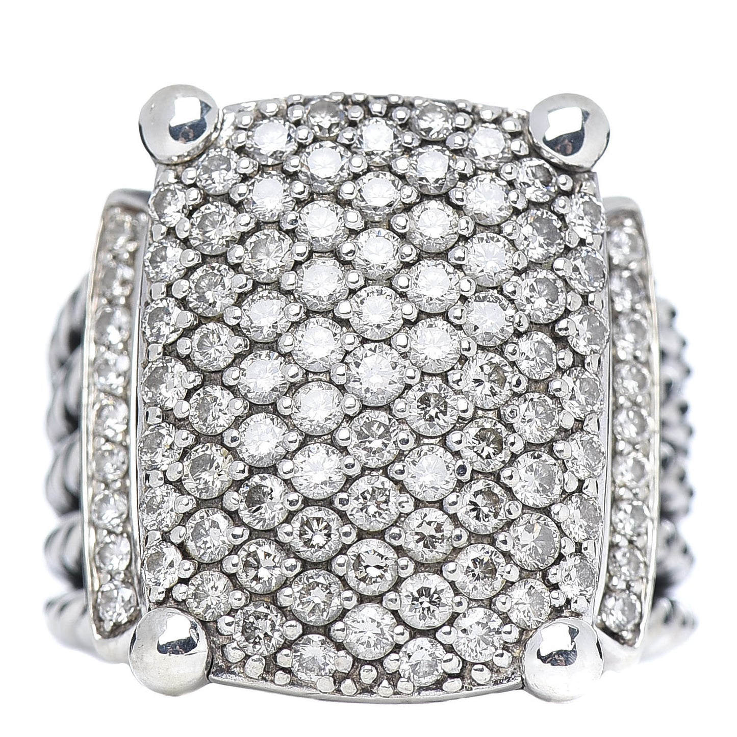 Sterling Silver Diamond 20mm Wheaton Ring 54 7