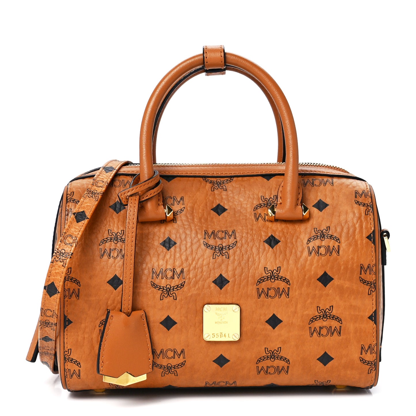 Visetos Small Essential Boston Bag Cognac