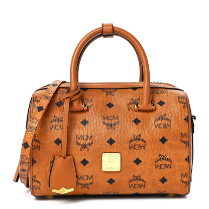MCM Visetos Small Essential Boston Bag Cognac 1 of 11