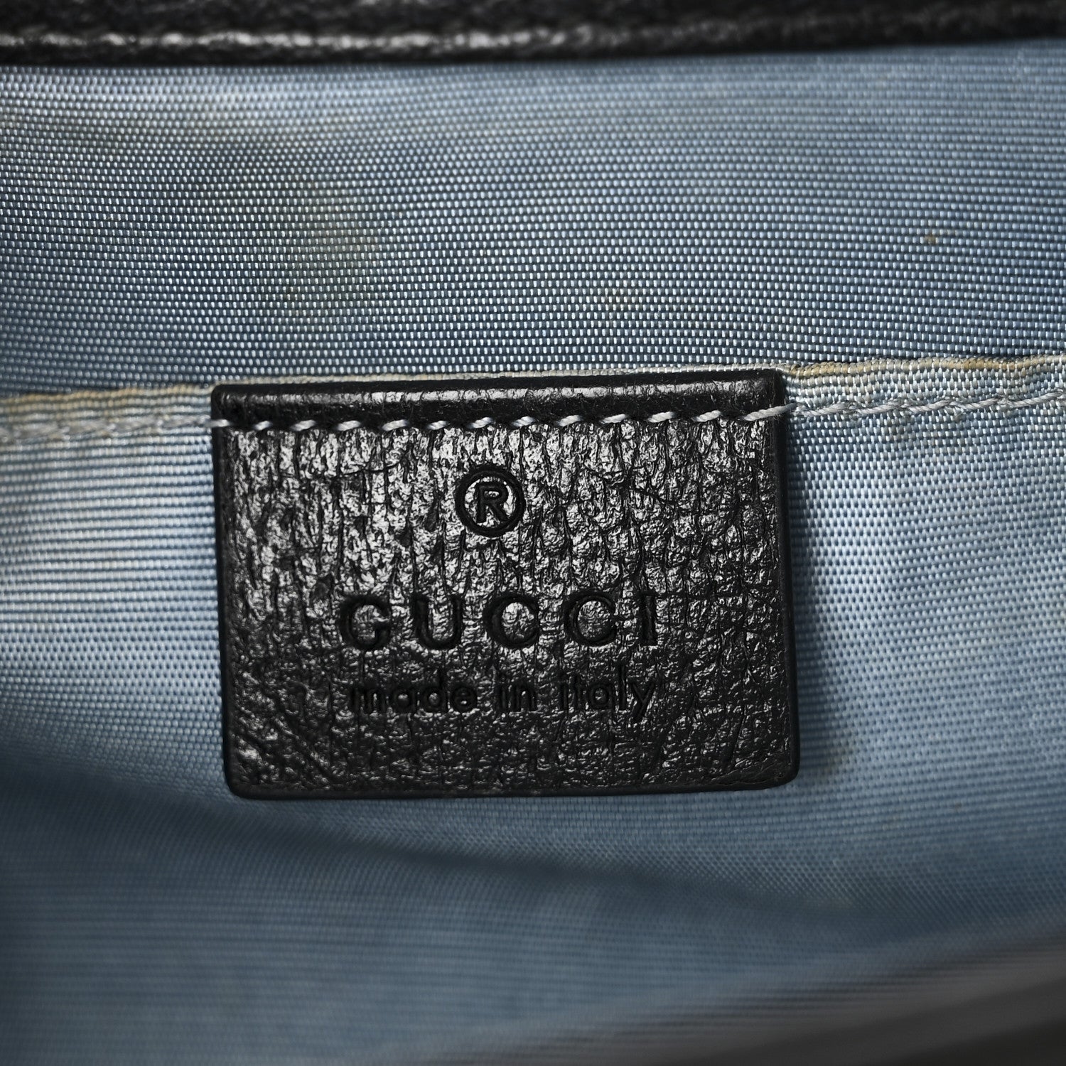 Gucci Textured Calfskin Bee Star Print Mini Sylvie Top Handle Bag Black 6 of 10
