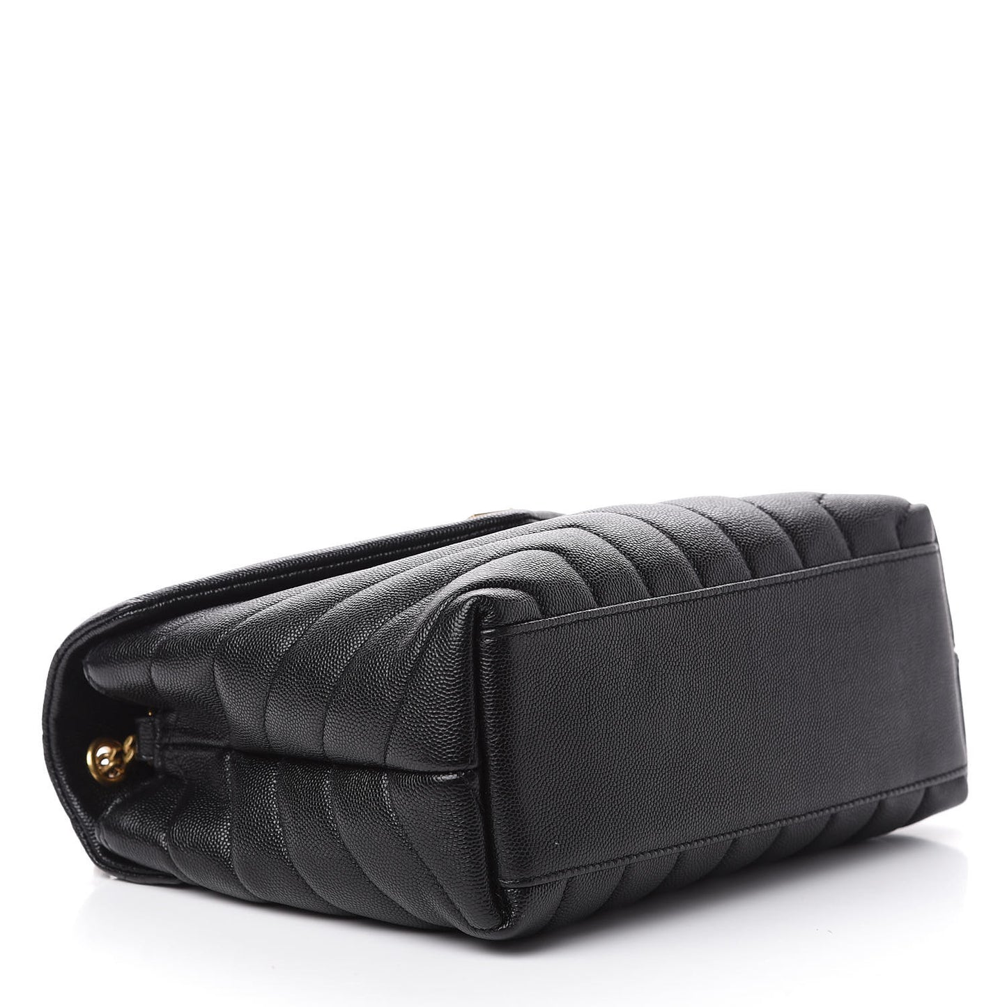 Grain de Poudre Calfskin Y Quilted Monogram Small Loulou Chain Satchel Black
