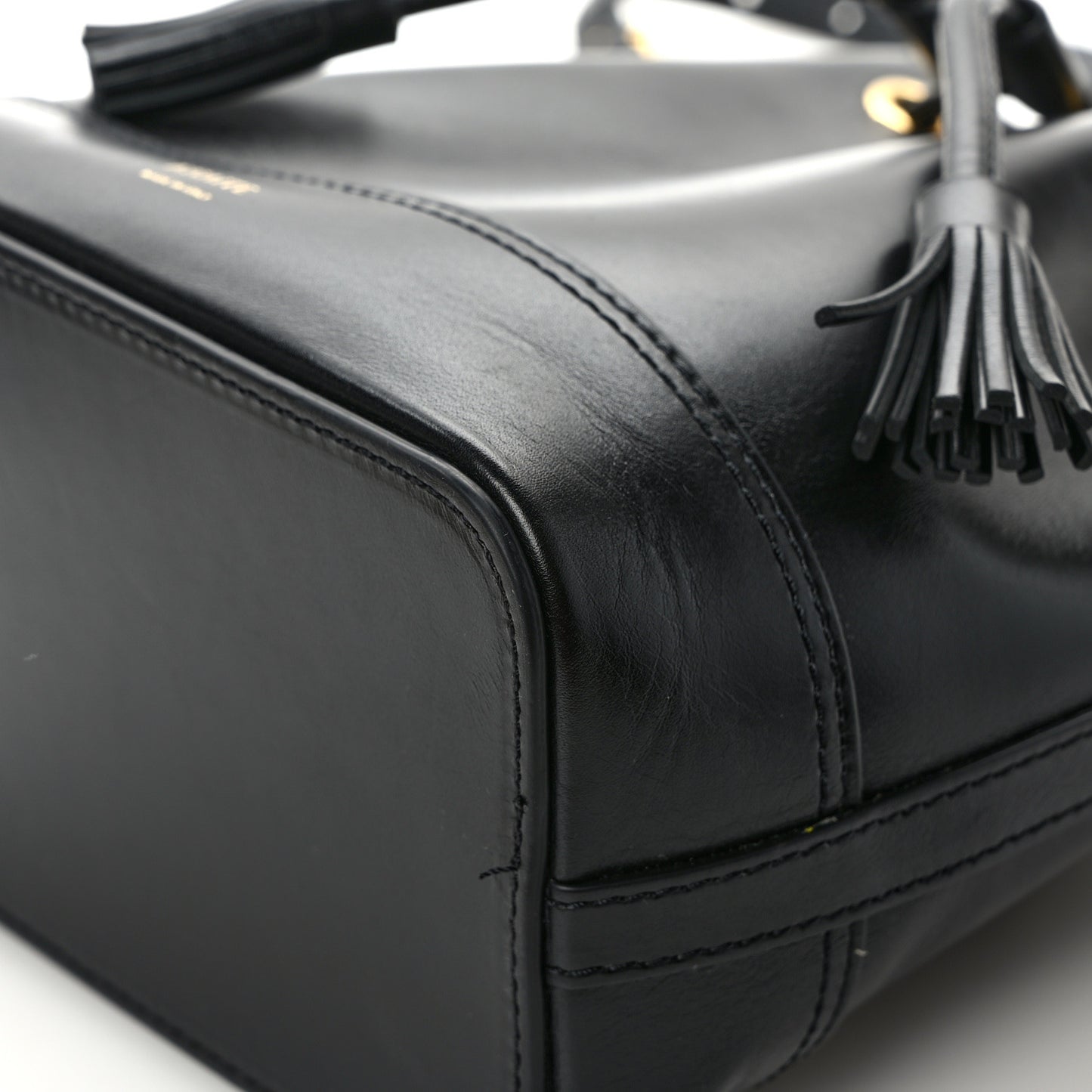 Calfskin Cecilia Small Bucket Bag Black
