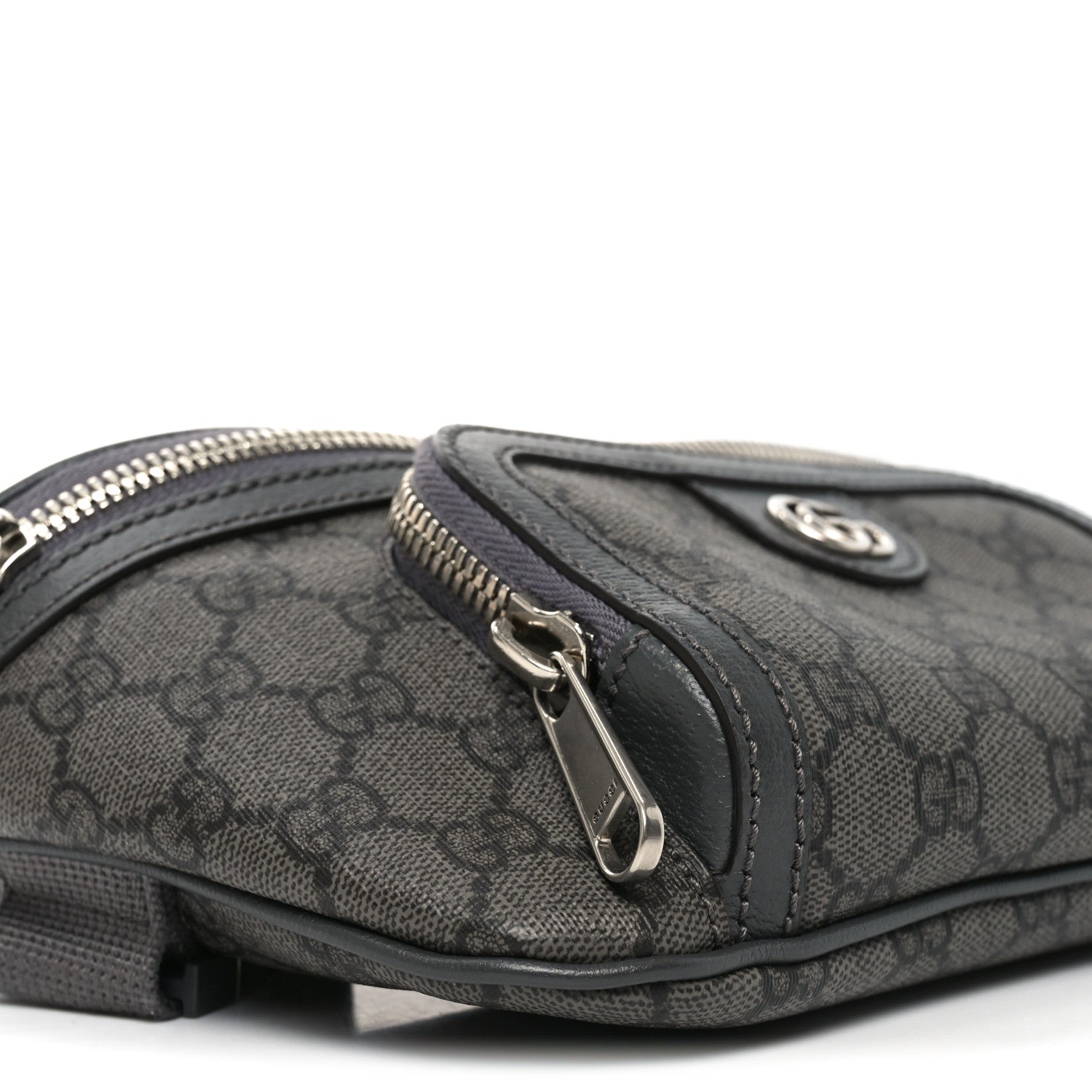 Gucci GG Supreme Monogram Textured Dollar Calfskin Ophidia Belt Bag Grey Black Graphite Grey 8 of 9