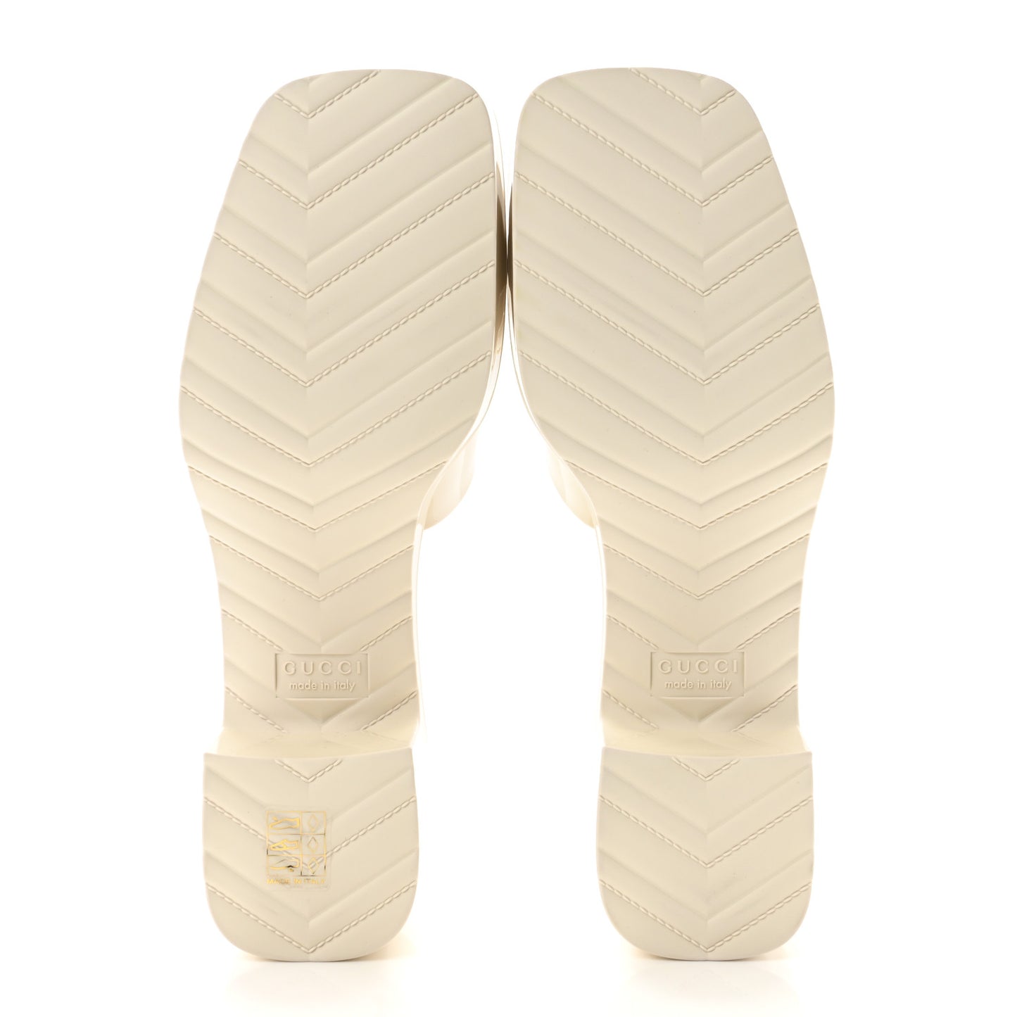 Rubber Gucci Logo Womens Platform 20/60mm Slide Sandals 40 Mystic White