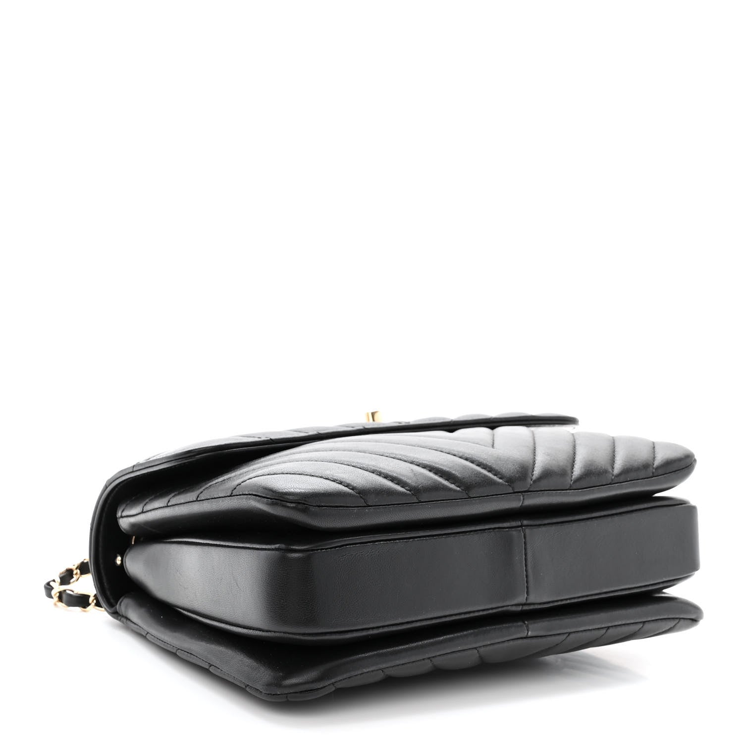 Chanel Lambskin Chevron Quilted Small Trendy CC Dual Handle Flap Bag Black 4 of 12