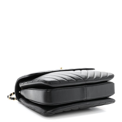 Chanel Lambskin Chevron Quilted Small Trendy CC Dual Handle Flap Bag Black 4 of 12