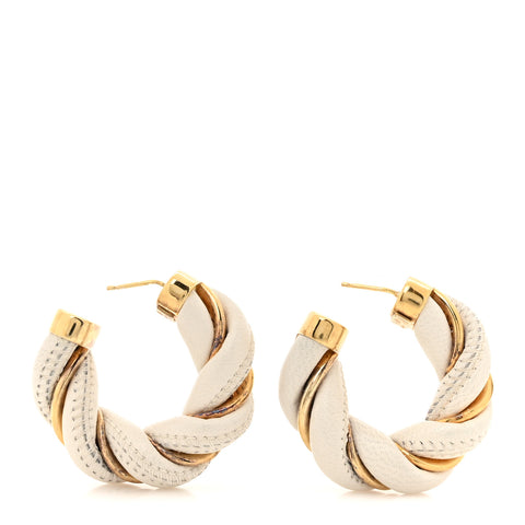 Sterling Silver Nappa Twist Hoop Earrings Gold