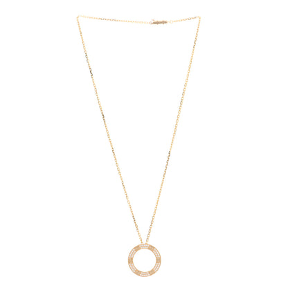 Cartier 18K Yellow Gold Diamond LOVE Paved Necklace 3 of 6