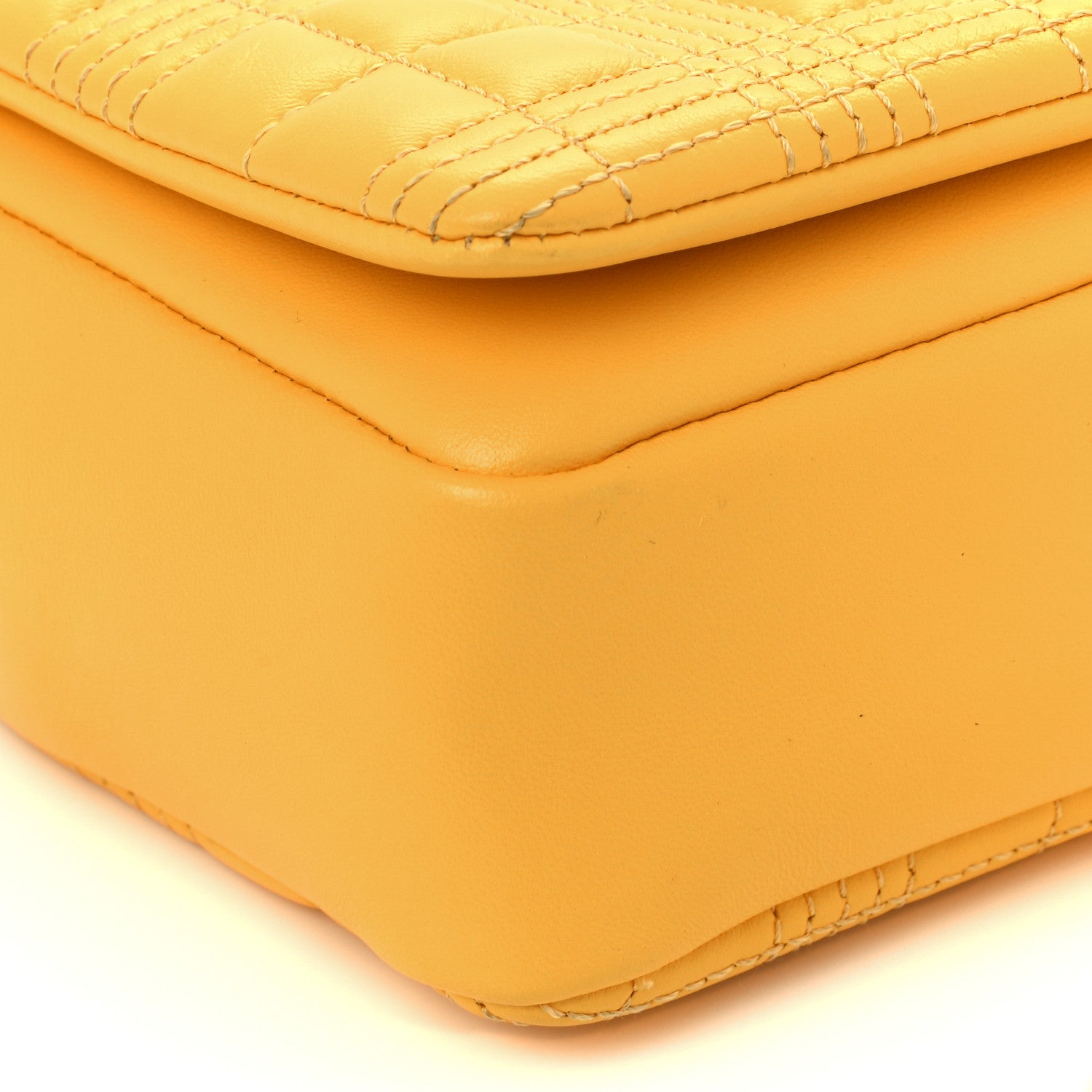 Burberry Lambskin Quilted Small Lola Bag Deep Saffron 9 of 11