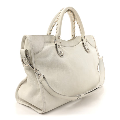 Balenciaga Chevre Silver Metallic Edge Hardware City White 4 of 17