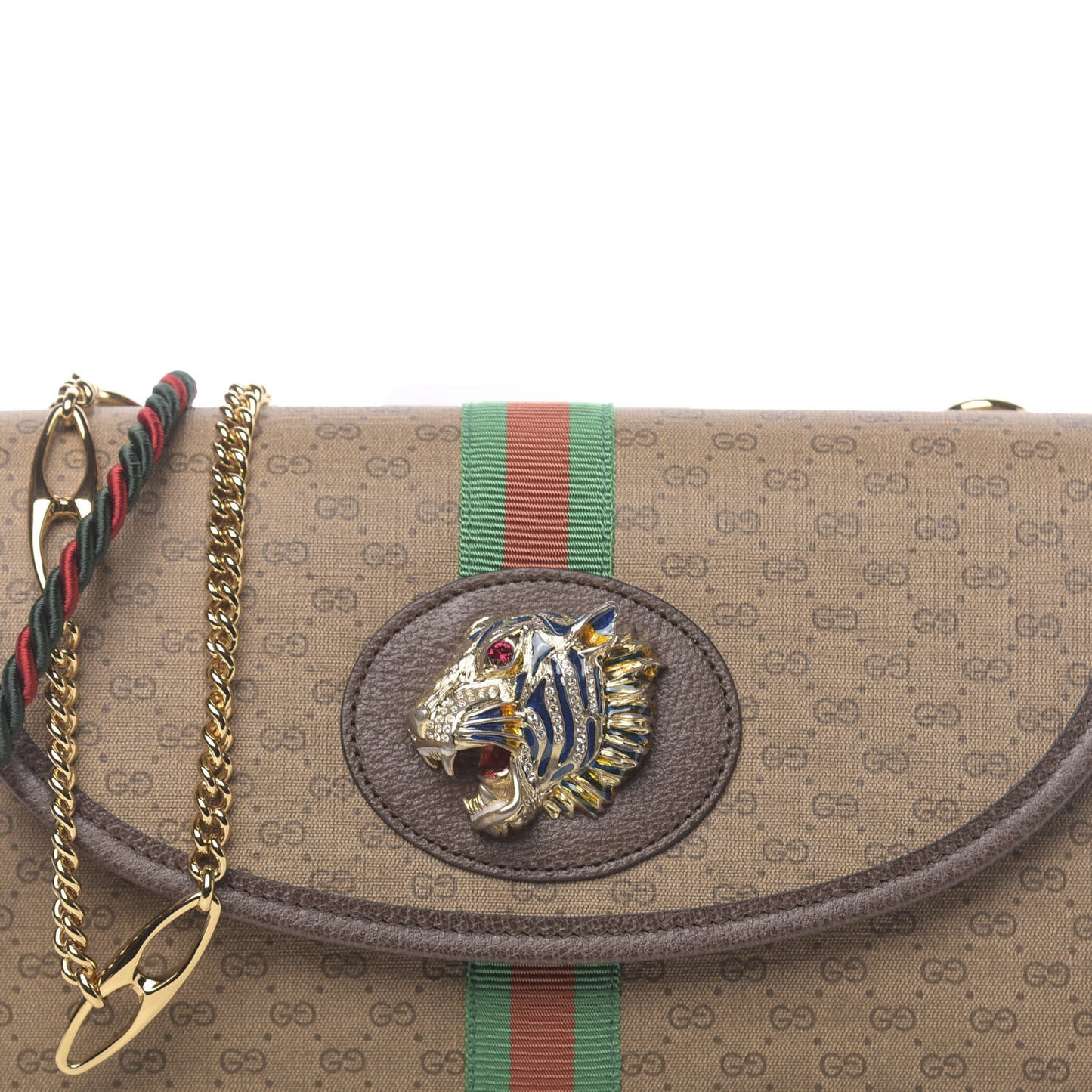 Mini Vintage GG Supreme Monogram Web Small Rajah Slim Flap Shoulder Bag Beige New Acero