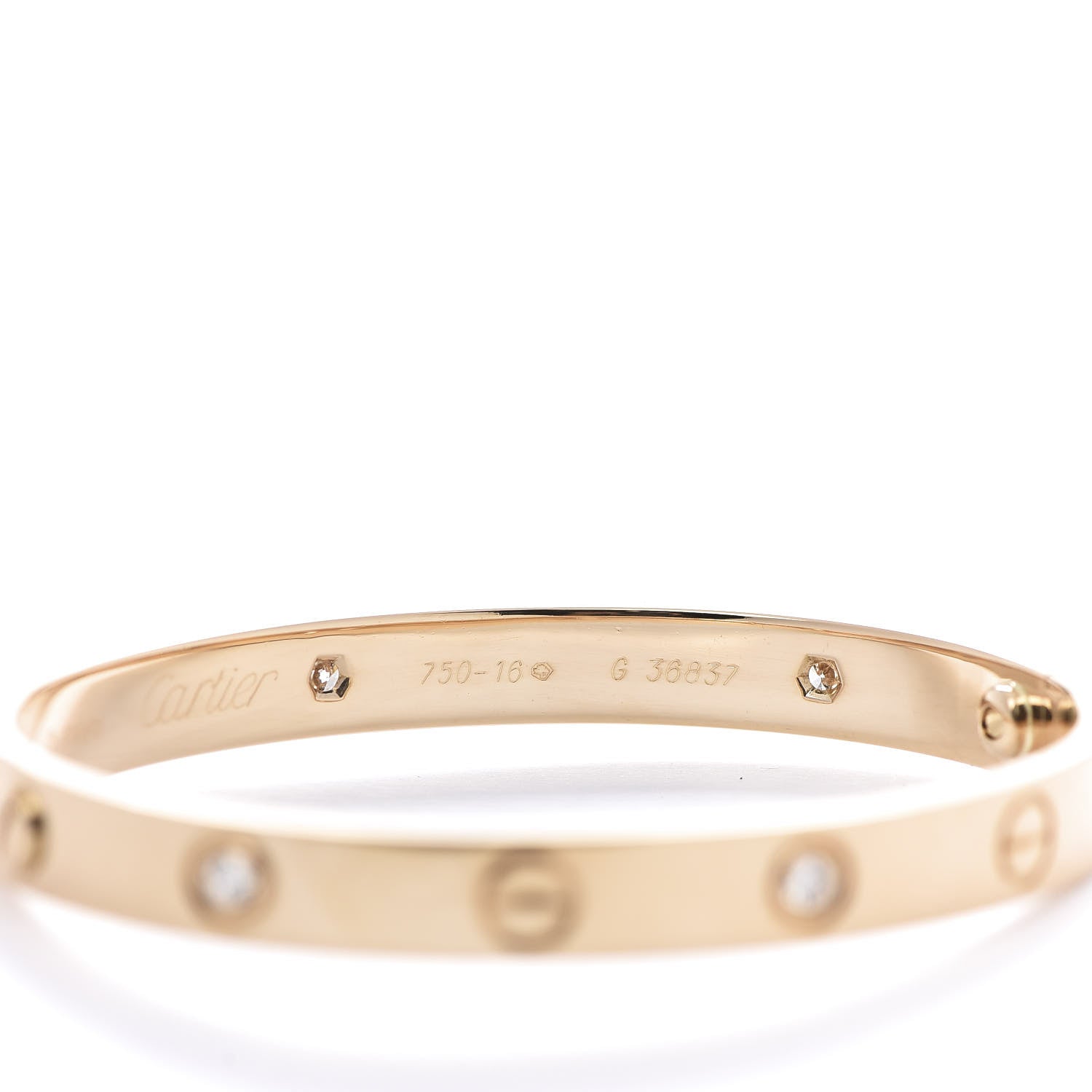 Cartier 18K Yellow Gold 6 Diamond LOVE Bracelet 16 5 of 7